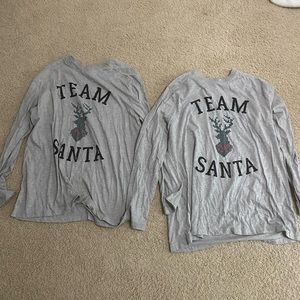 2 team santa couple shirts